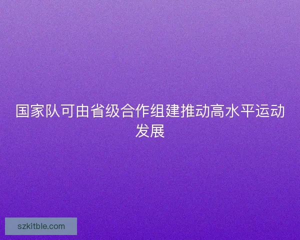 国家队可由省级合作组建推动高水平运动发展